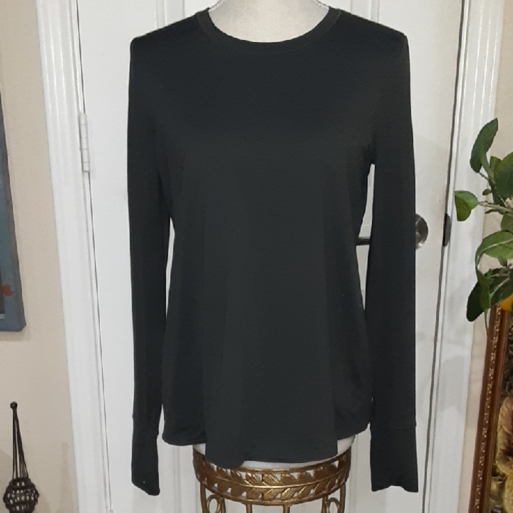 Athleta Momentum Seamless Long Sleeve Top - Charcoal Gray - Size Small -EUC